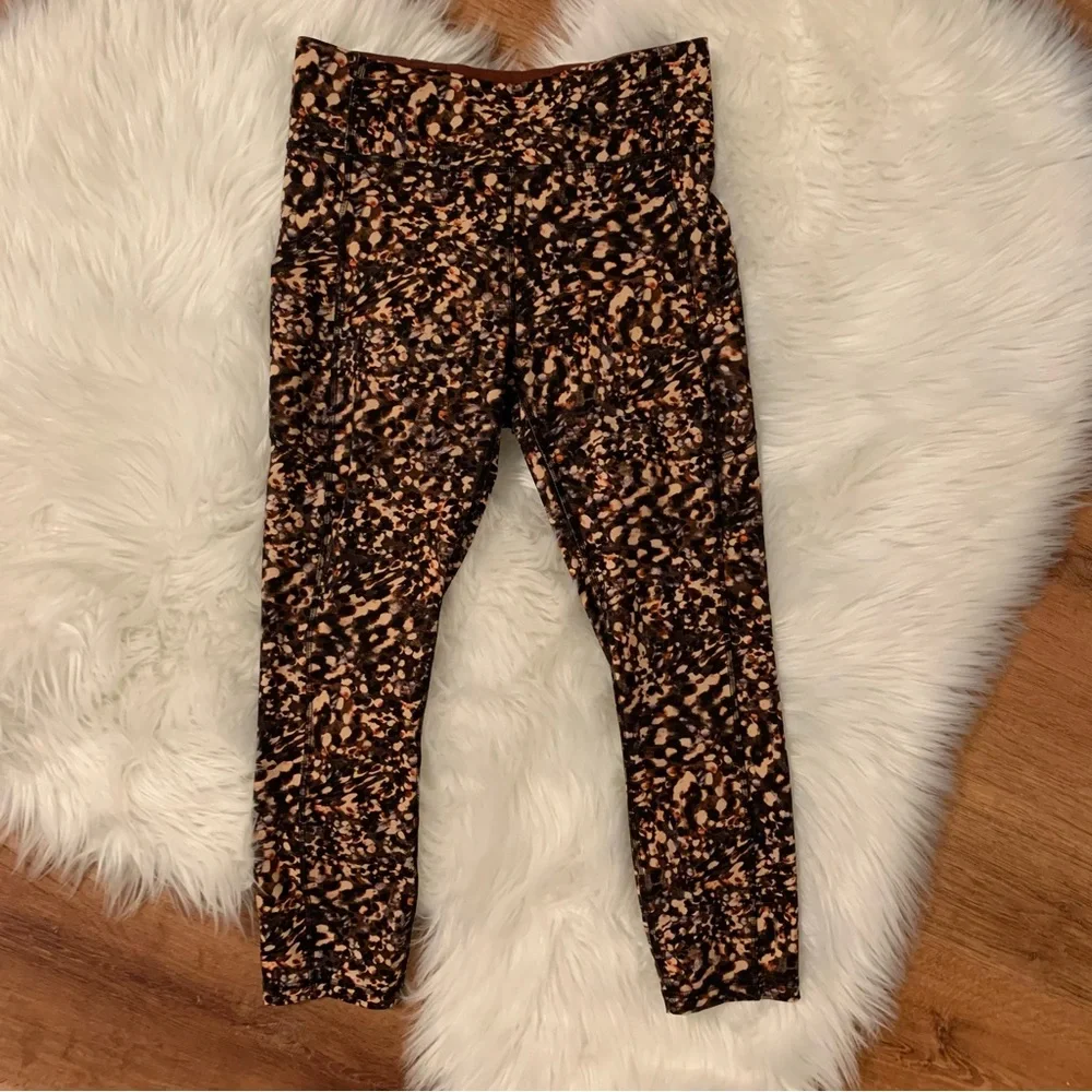 Lululemon Invigorate Hi-Rise Crop 23” Motion Flux Multi Size 8 Pockets Leggings